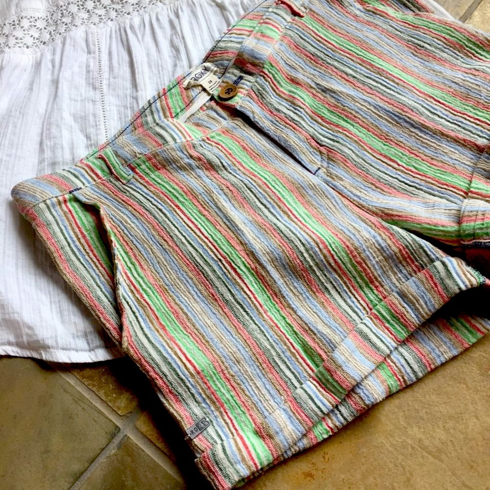 Roxy Striped Seersucker Shorts (like NEW)